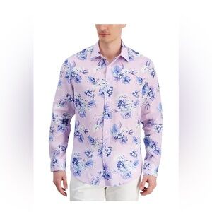 Club Room Luxury XL Floral Linen Button Shirt